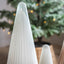 Ribbed Tree White Frost Glass Small