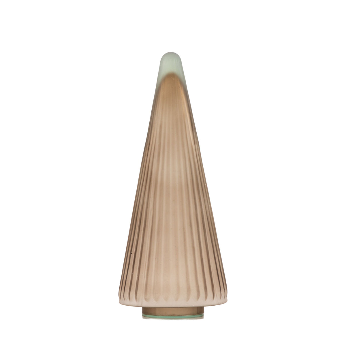 Ribbed Tree Brown Frost Glass Large