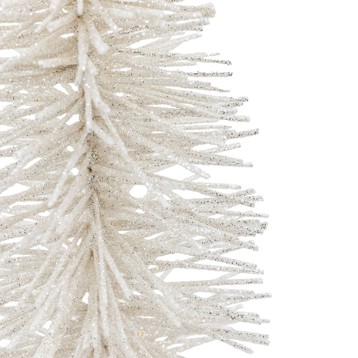 Glittered Brush Tree Small White