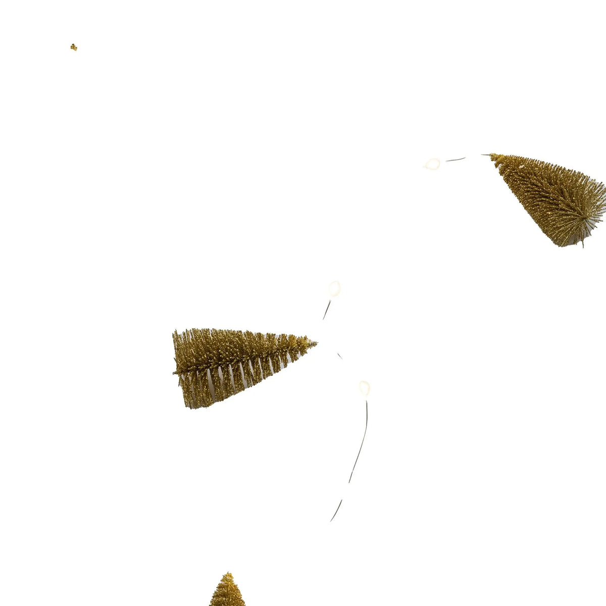 Brush Tree Garland 15 LED Lights Gold