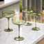 Coupe Glass Smokey Green 4pk