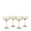 Coupe Glass Smokey Green 4pk