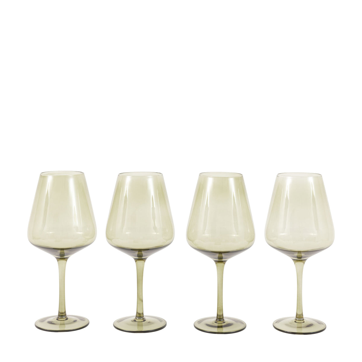 Wine Glass Smokey Green 4pk