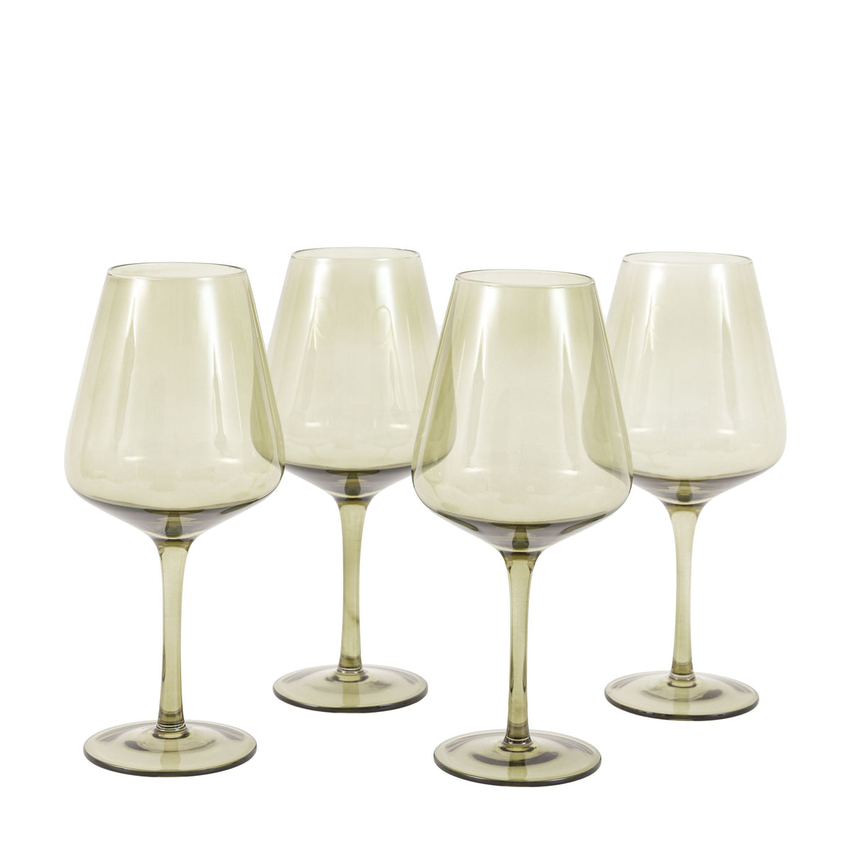 Wine Glass Smokey Green 4pk
