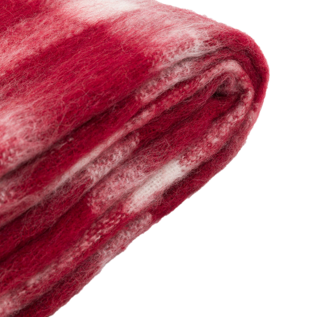 Heritage Check Faux Mohair Throw Red