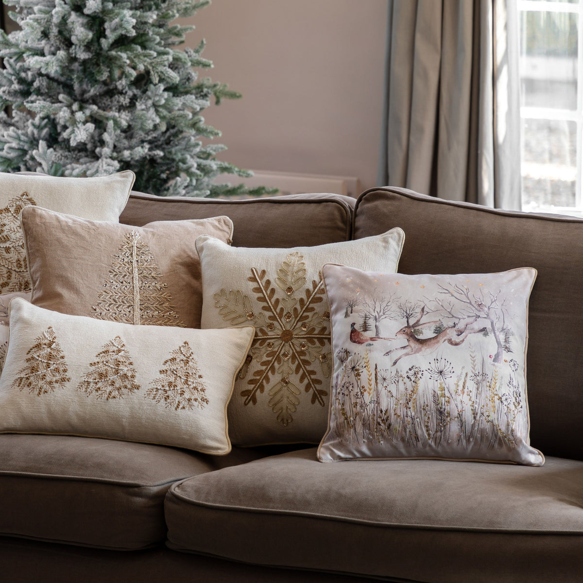 Deco Luxe Woodland Scene Cushion Square