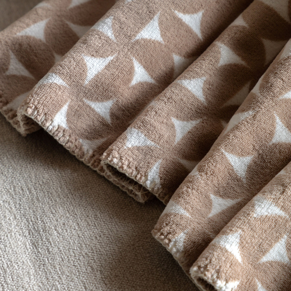 Modern Geo Flannel Throw Taupe
