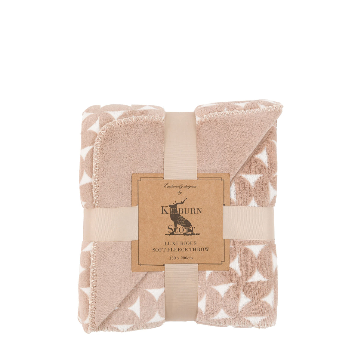 Modern Geo Flannel Throw Taupe