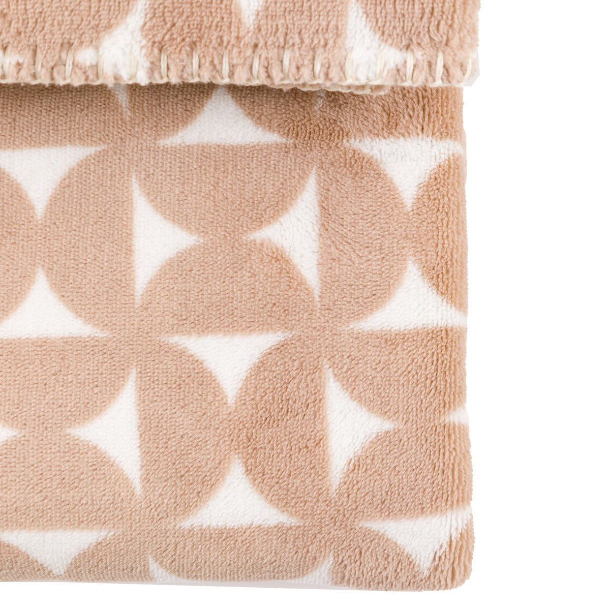 Modern Geo Flannel Throw Taupe