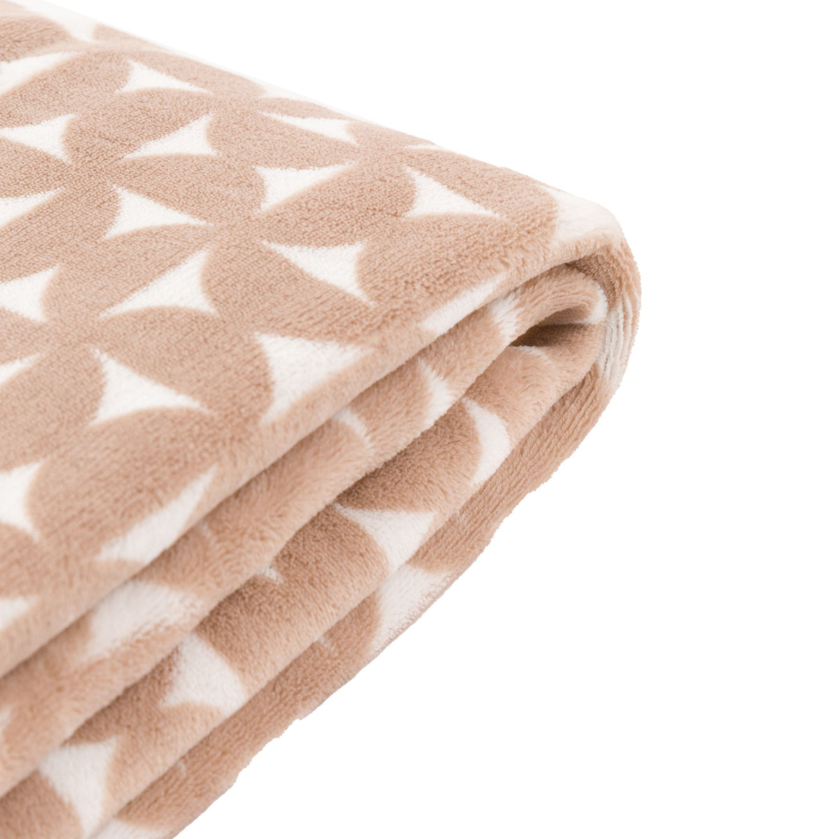 Modern Geo Flannel Throw Taupe