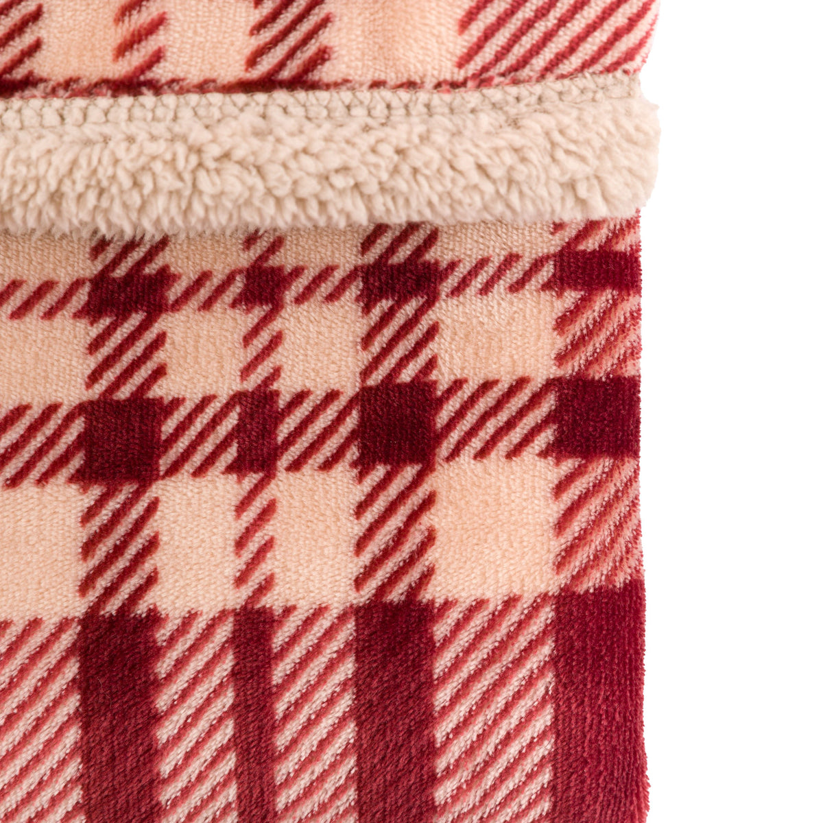Tartan Sherpa Throw Mulberry