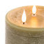 LED 3 Wick Candle Olive