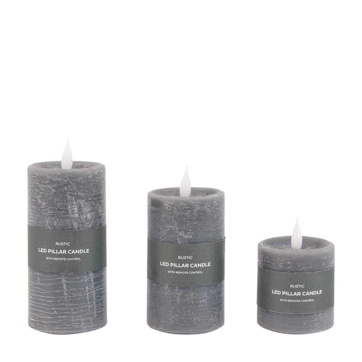 LED 1 Wick Candle Grey 3pk