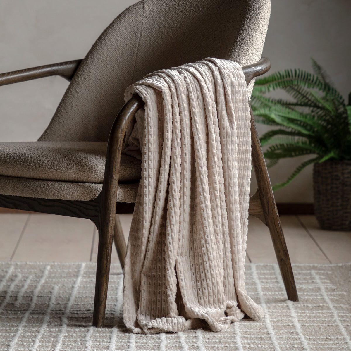 Winson Flannel Throw Taupe