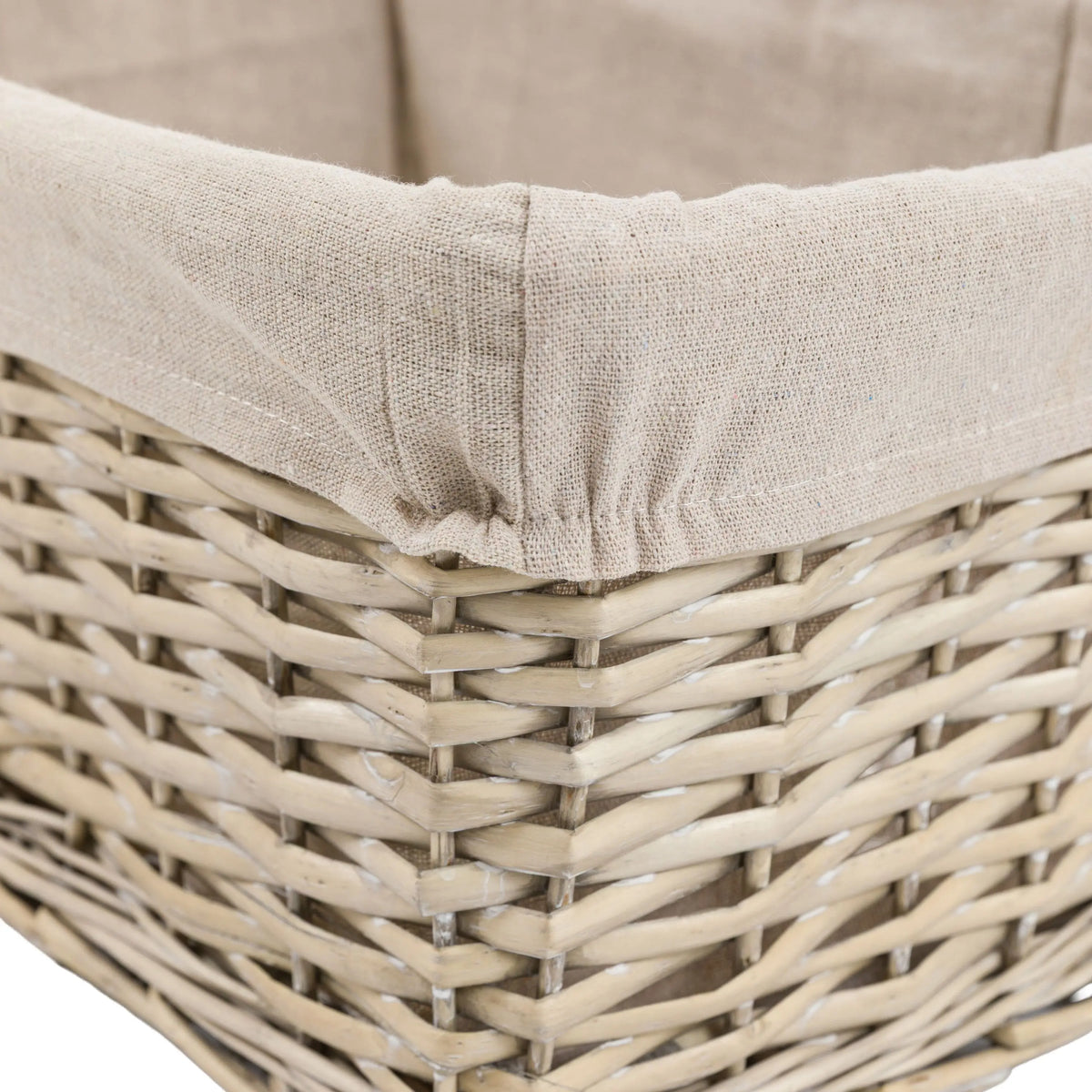 Sylva Square Lined Basket Grey Set of 3