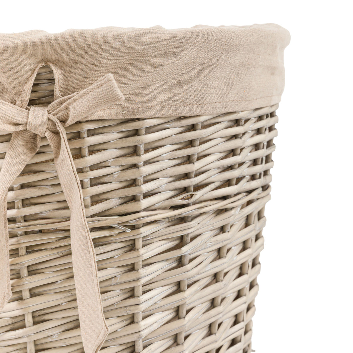 Lina Lined Laundry Basket Natural