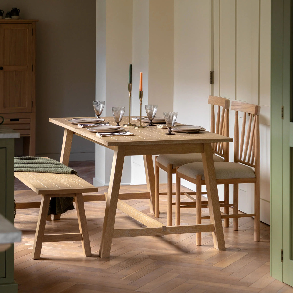 Eton Extending Trestle Dining Table Natural