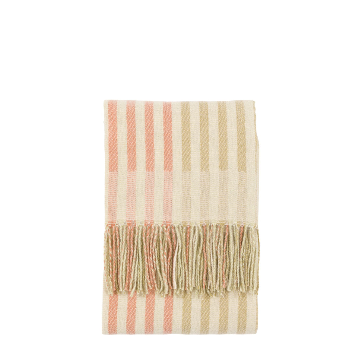 Lille Jacquard Stripe Throw Sage and Rust