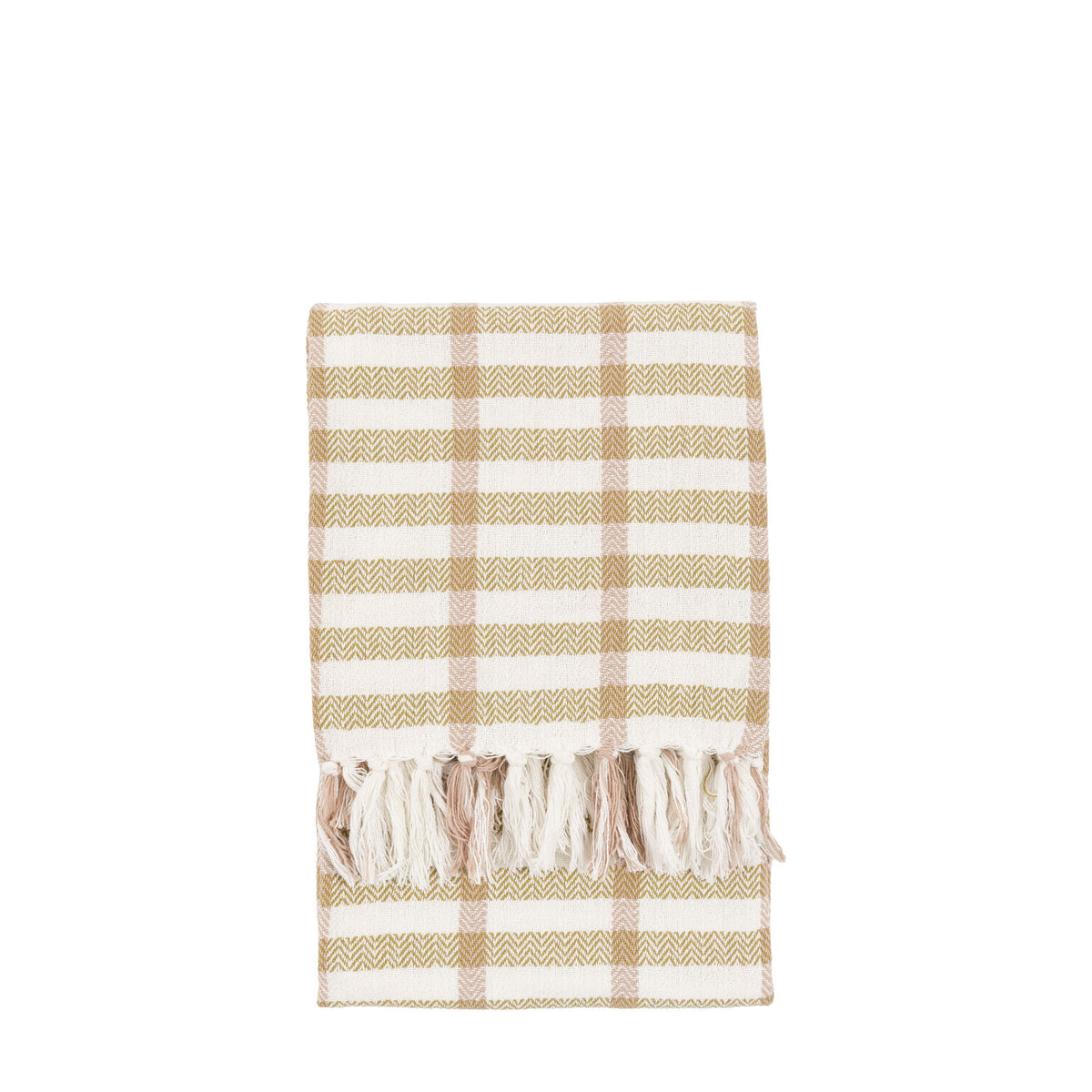 Arvo Grid Woven Throw Green and Rust