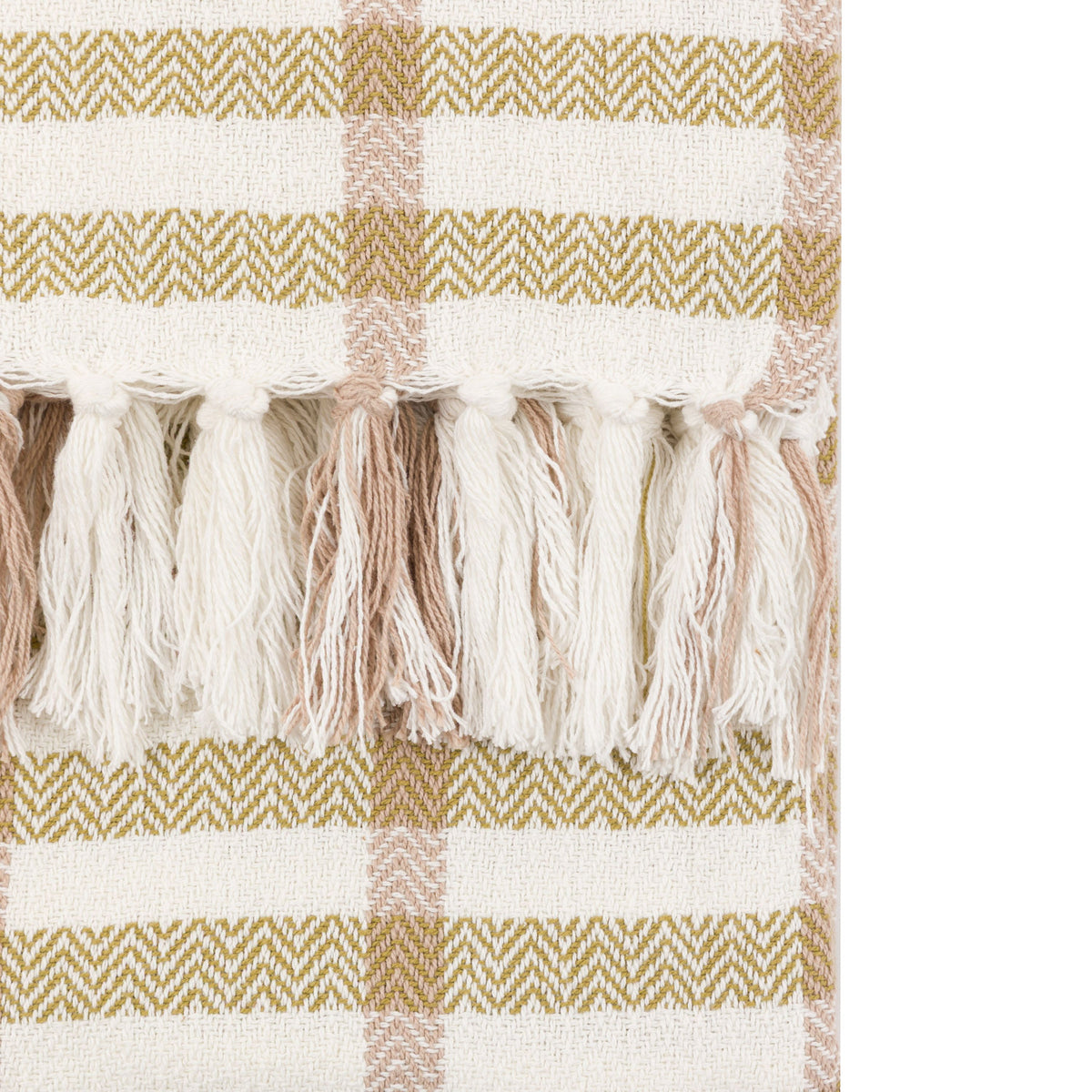 Arvo Grid Woven Throw Green and Rust