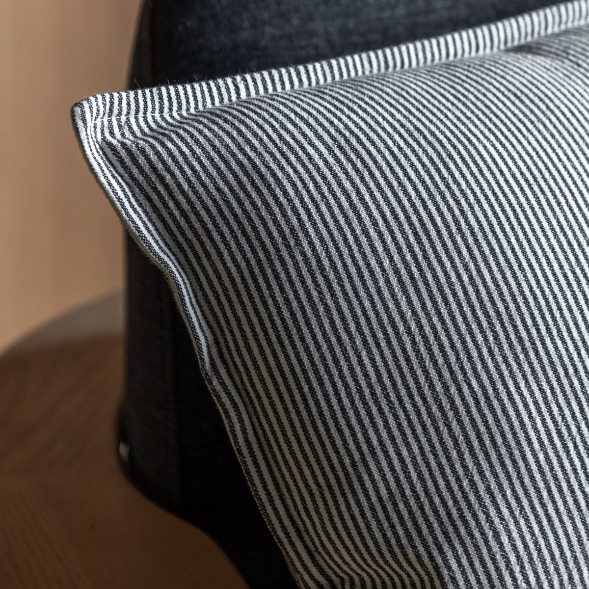 Windsor Woven Stripe Cushion Ink Blue