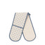 Fleur Floral Stamp Double Oven Glove Blue