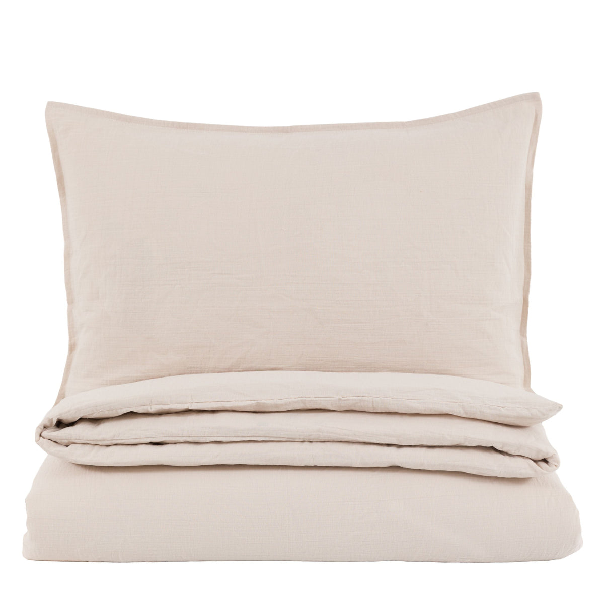 Alba Washed Cotton Quilt Cover Set Taupe Single