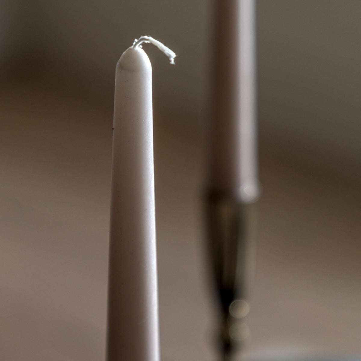 Tapered Dinner Candles Taupe 8pk