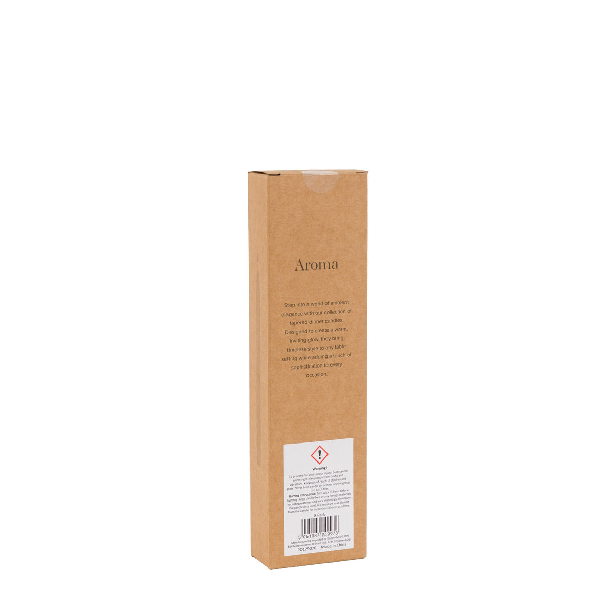 Tapered Dinner Candles Taupe 8pk