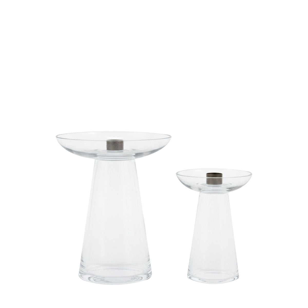 Denia Glass Candle Holder Clear Set of 2