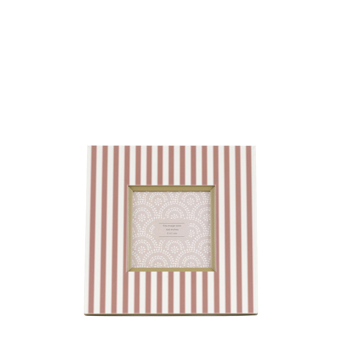 Stripe Photo Frame Olive and Fawn 4x4 2pk
