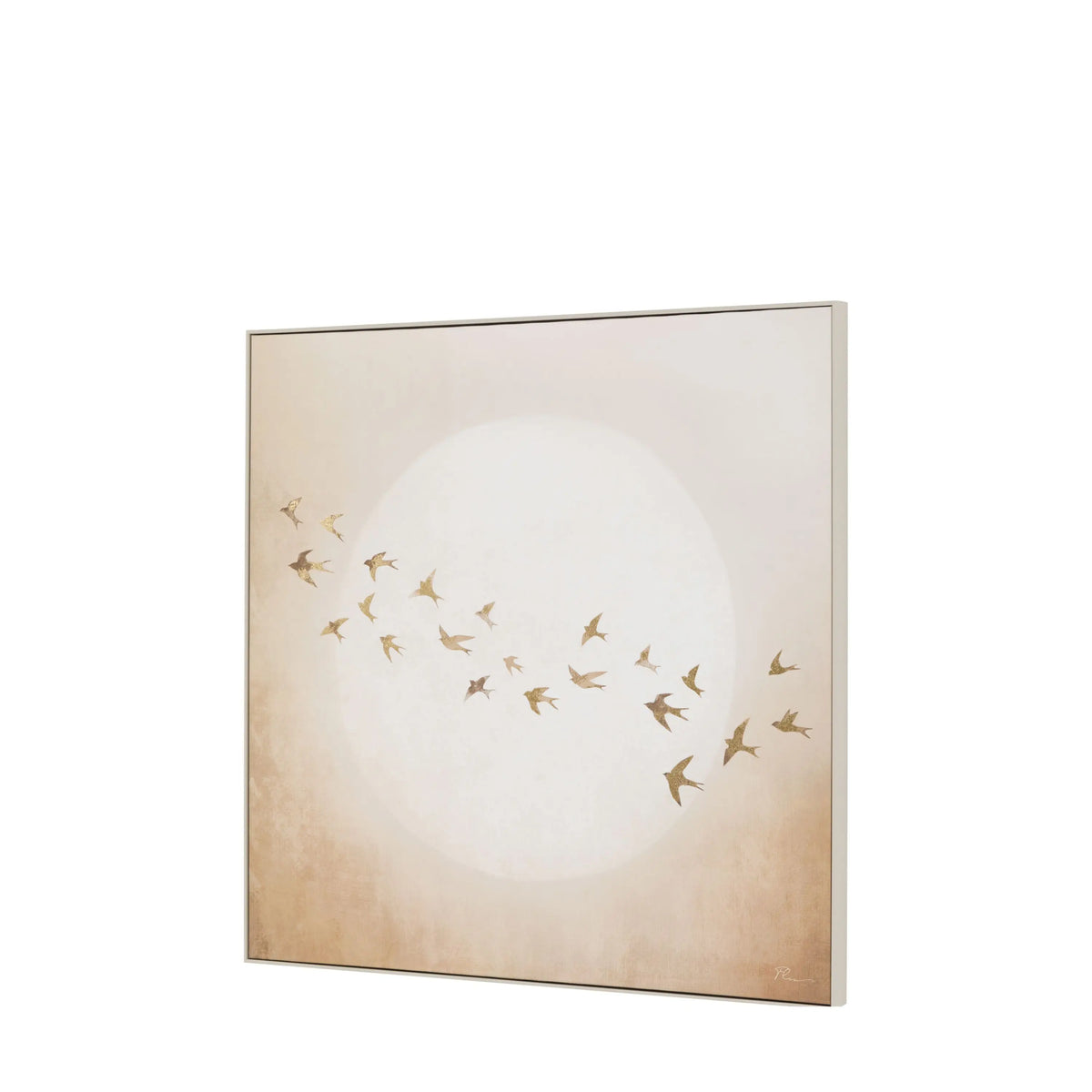 Golden Fight Framed Canvas