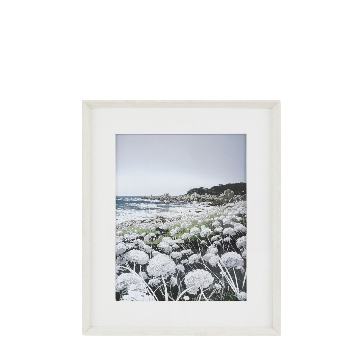 Waves and Wild Flowers II Framed Art