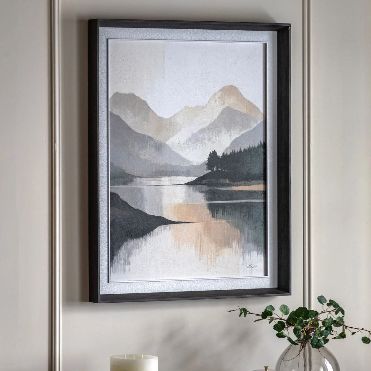 Mountain Reflections Framed Canvas