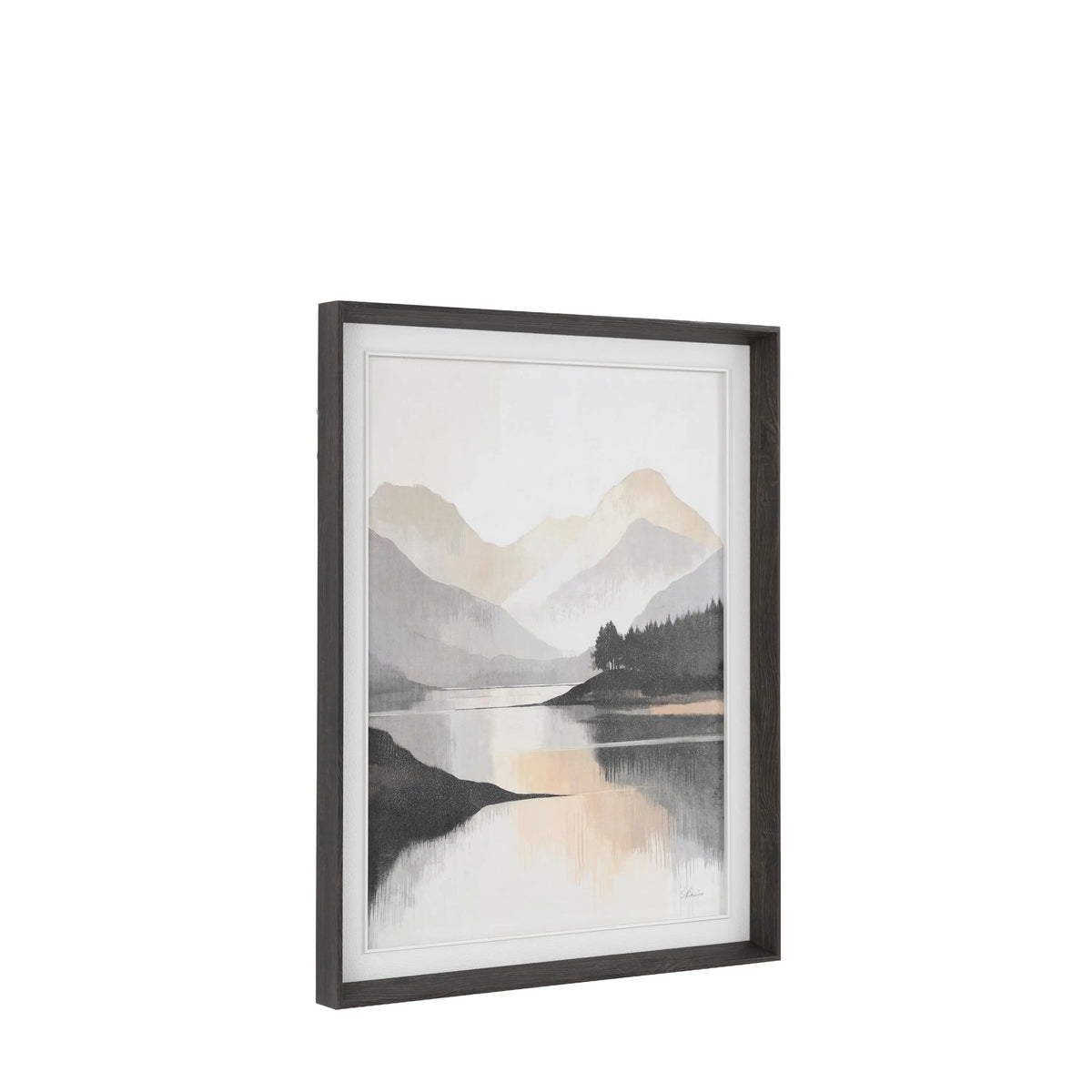 Mountain Reflections Framed Canvas