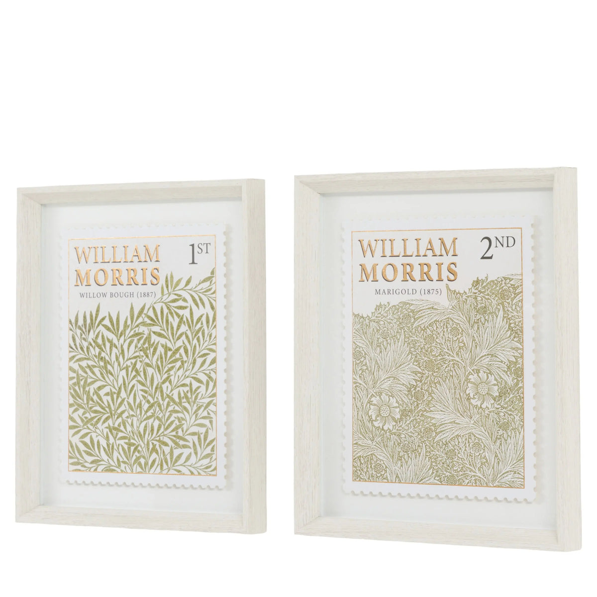 William Morris Stamp Green Framed Art Set of 2