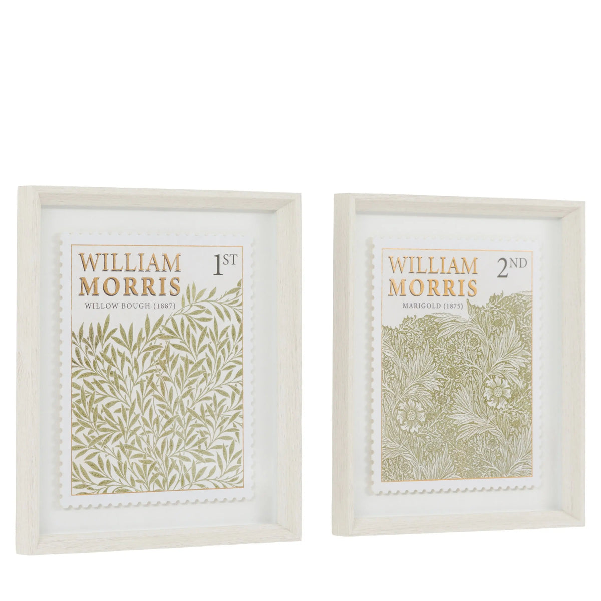 William Morris Stamp Green Framed Art Set of 2