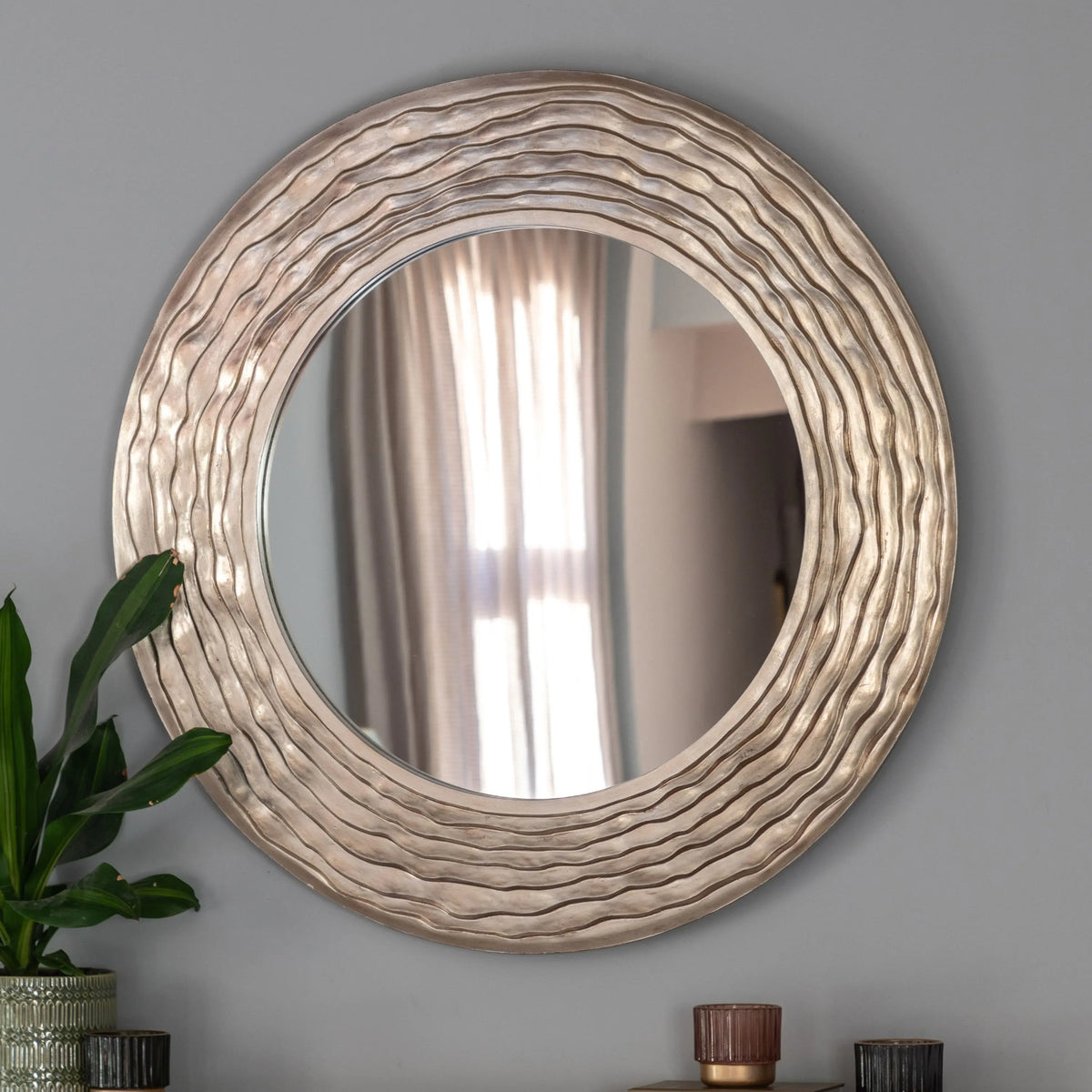 Cresta Round Mirror Champagne