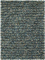 Rocks Blue Shaggy Pile Wool Rug