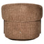 Lounge chair Marina brown blockweave swivel fire retardant