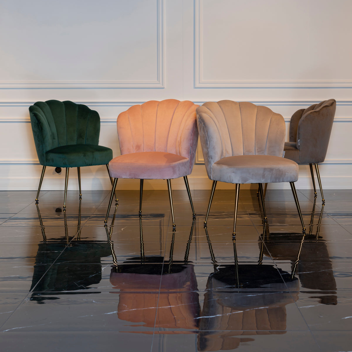 Dining chair Pippa khaki velvet