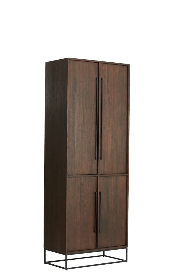 Cabinet 75x40x200 cm LILIAN wood dark brown