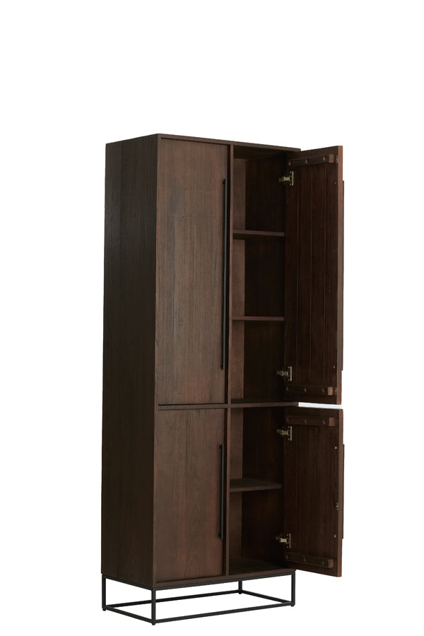 Cabinet 75x40x200 cm LILIAN wood dark brown