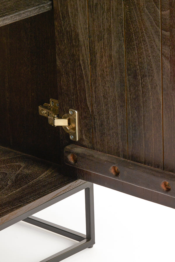 Cabinet 75x40x200 cm LILIAN wood dark brown