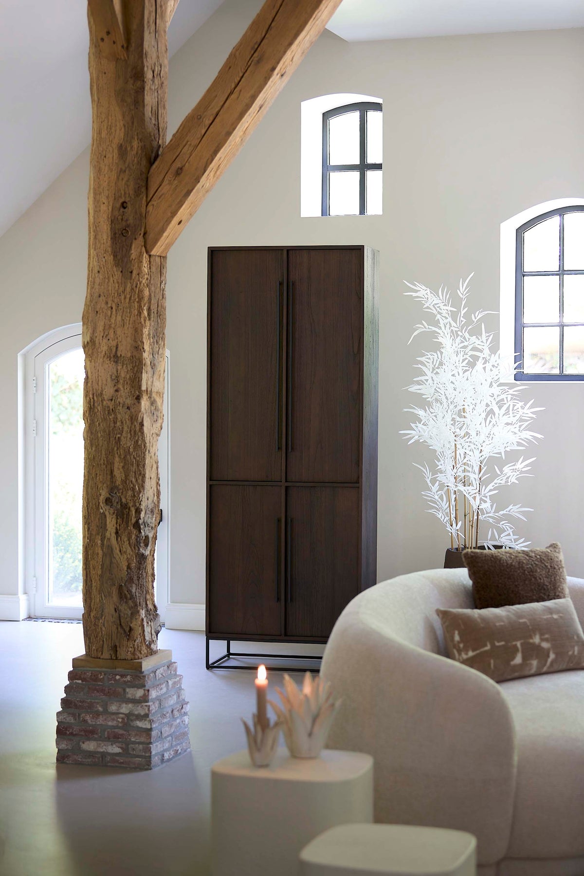Cabinet 75x40x200 cm LILIAN wood dark brown