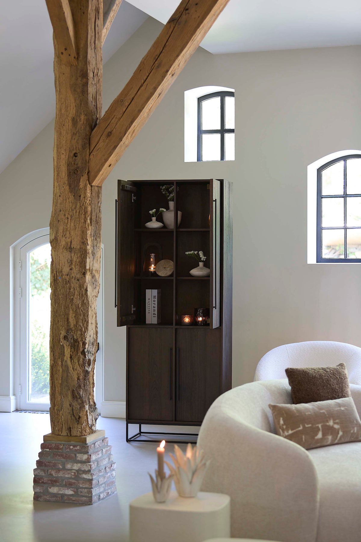 Cabinet 75x40x200 cm LILIAN wood dark brown