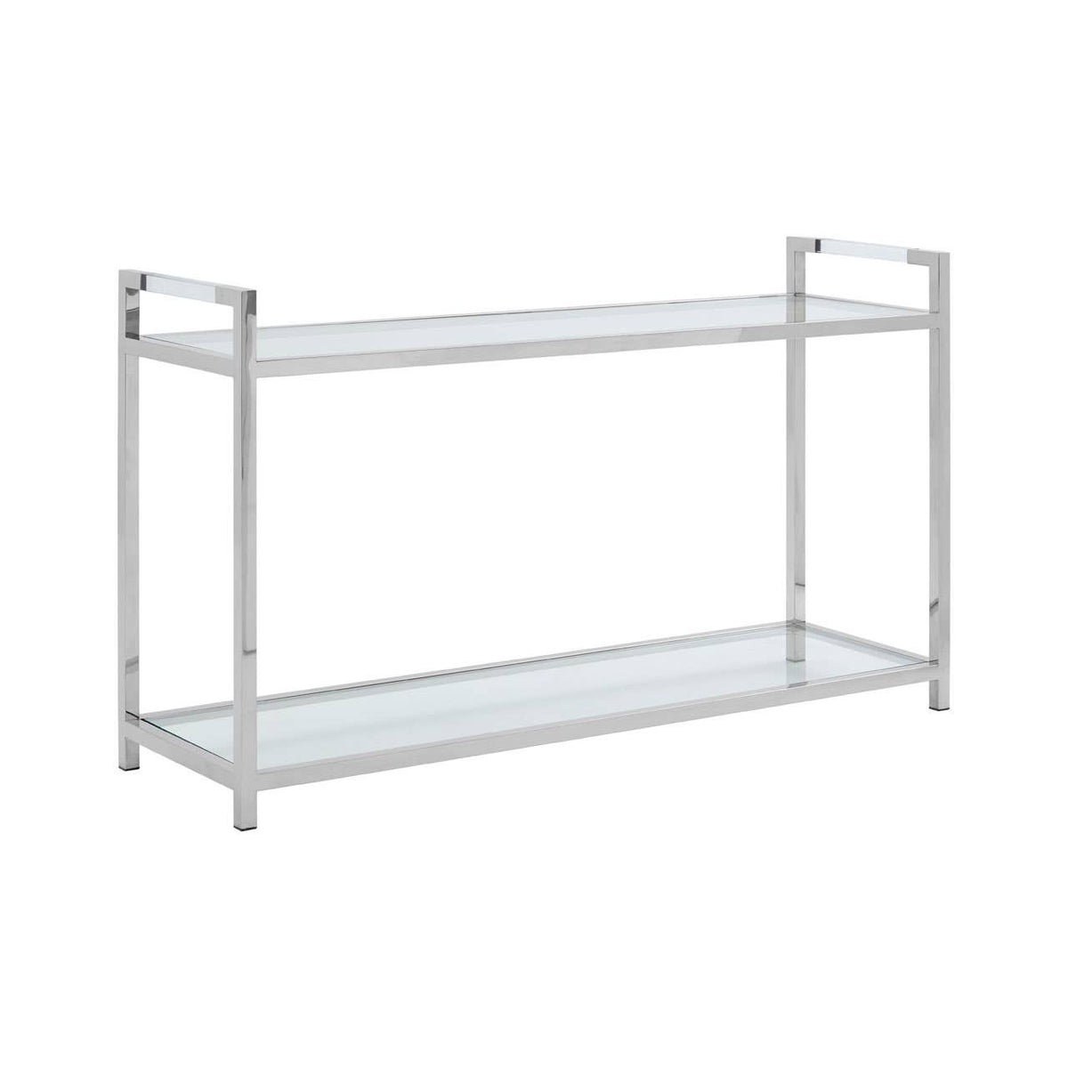 Vogue Stainless Steel Console Table with Glass Top