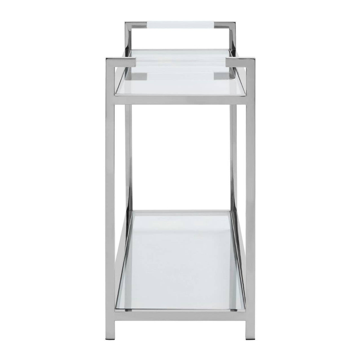 Vogue Stainless Steel Console Table with Glass Top
