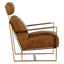 Hoxton Light Brown Leather Lounge Chair With Rose Gold Frame