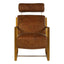 Hoxton Light Brown Leather Lounge Chair With Rose Gold Frame